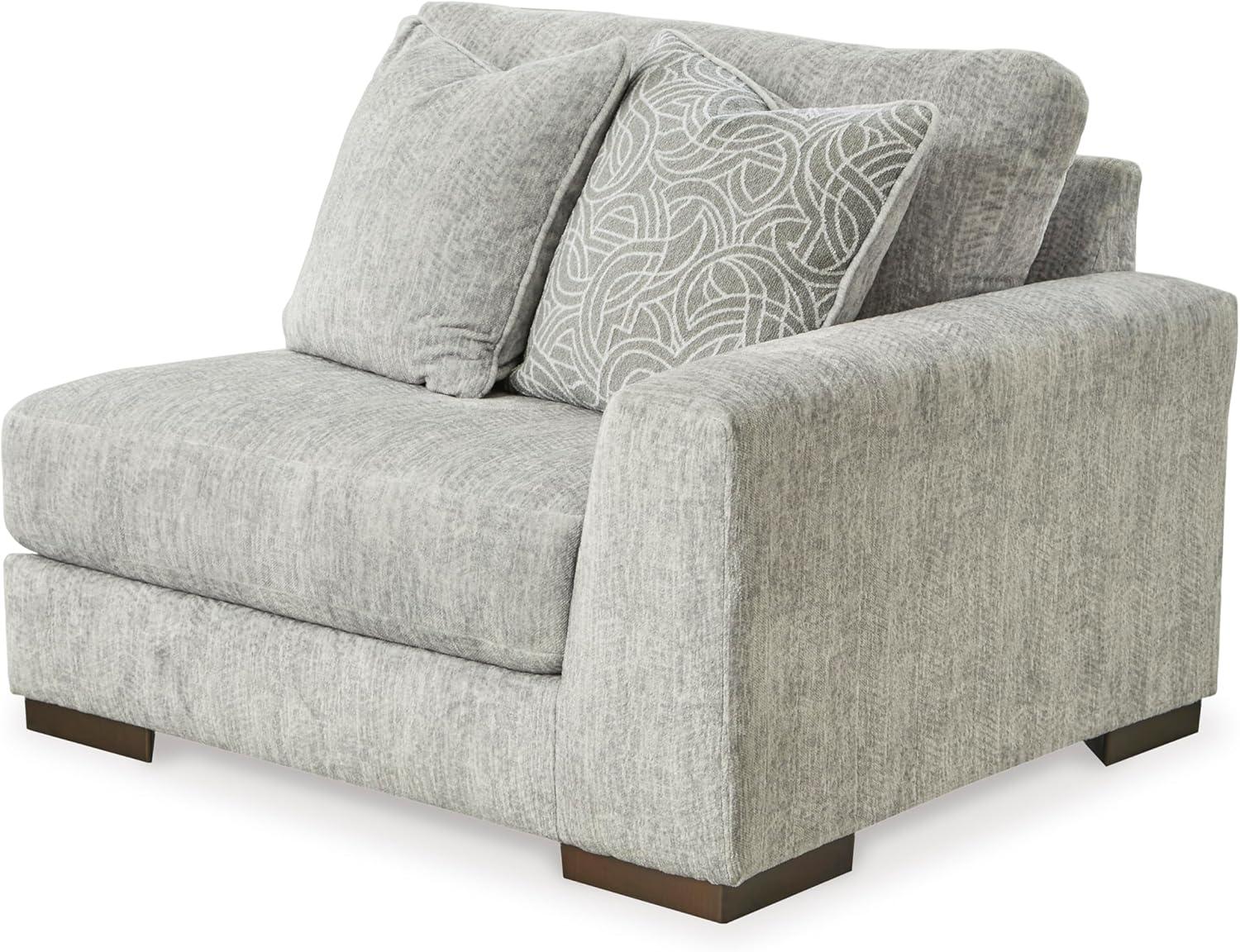 imageSignature Design by Ashley Regent Park Contemporary Anti Sag RightArm Facing 4Piece Sectional with Reversible Cushions and 9 Accent Pillows Light GrayLight Gray