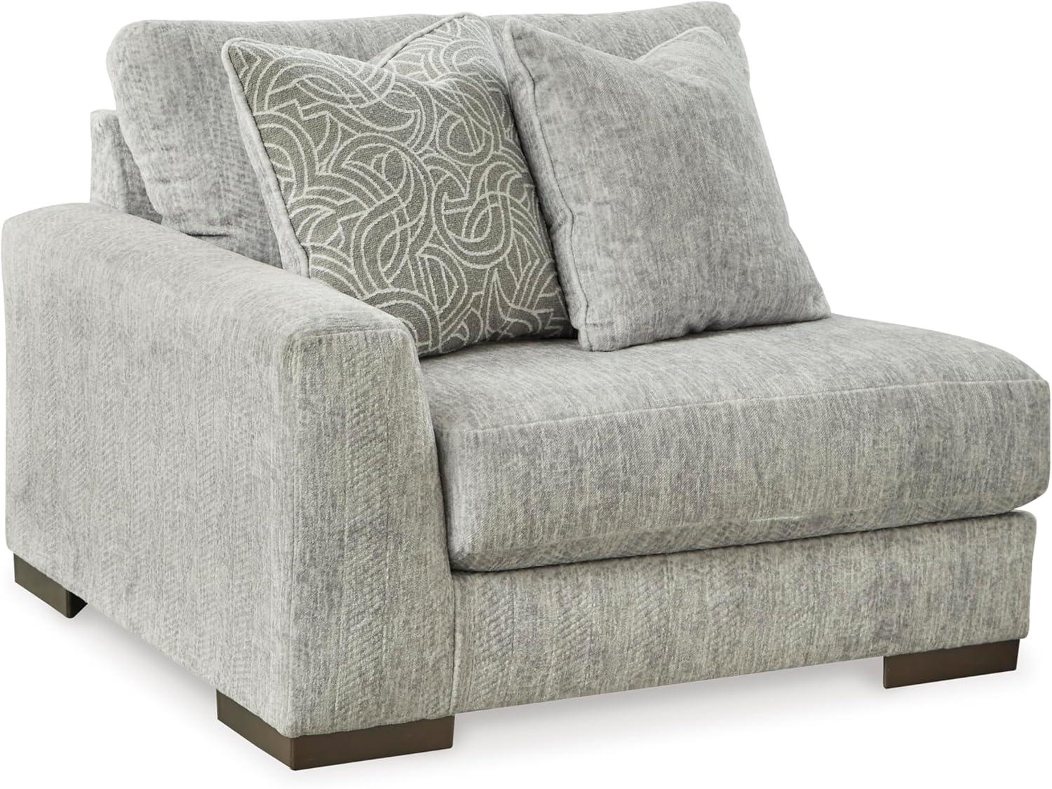 imageSignature Design by Ashley Regent Park Contemporary Anti Sag RightArm Facing 4Piece Sectional with Reversible Cushions and 9 Accent Pillows Light GrayLight Gray