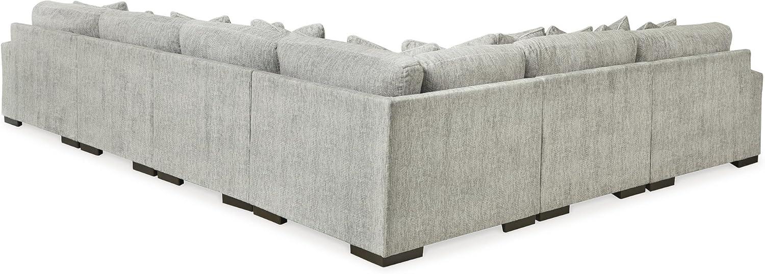 imageSignature Design by Ashley Regent Park Contemporary Anti Sag RightArm Facing 4Piece Sectional with Reversible Cushions and 9 Accent Pillows Light GrayLight Gray