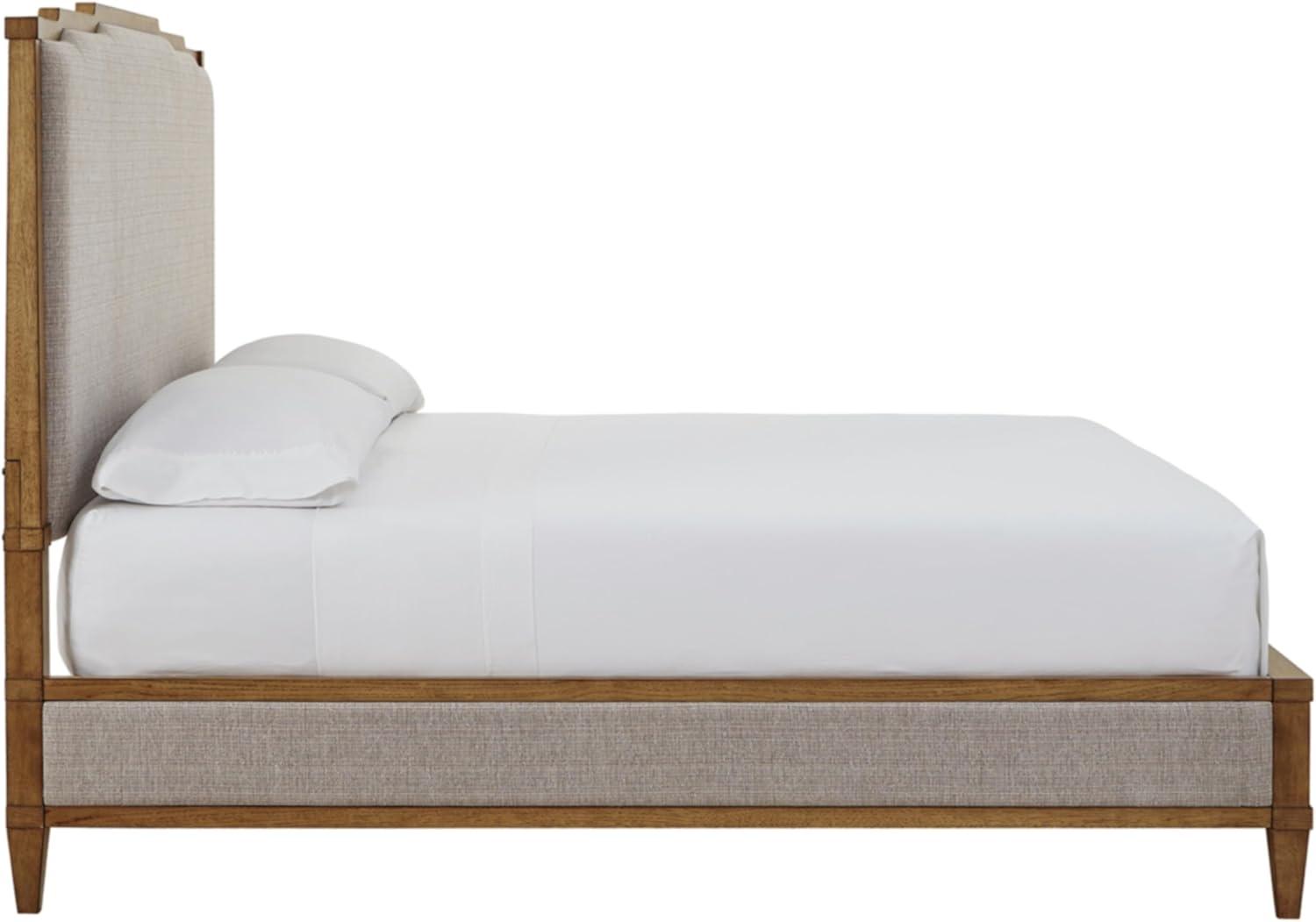 imageSignature Design by Ashley Sharlance Transitional Queen Upholstered Panel Bed Foundation or Box Spring Needed Gray amp Light BrownKing Upholstered Panel Bed