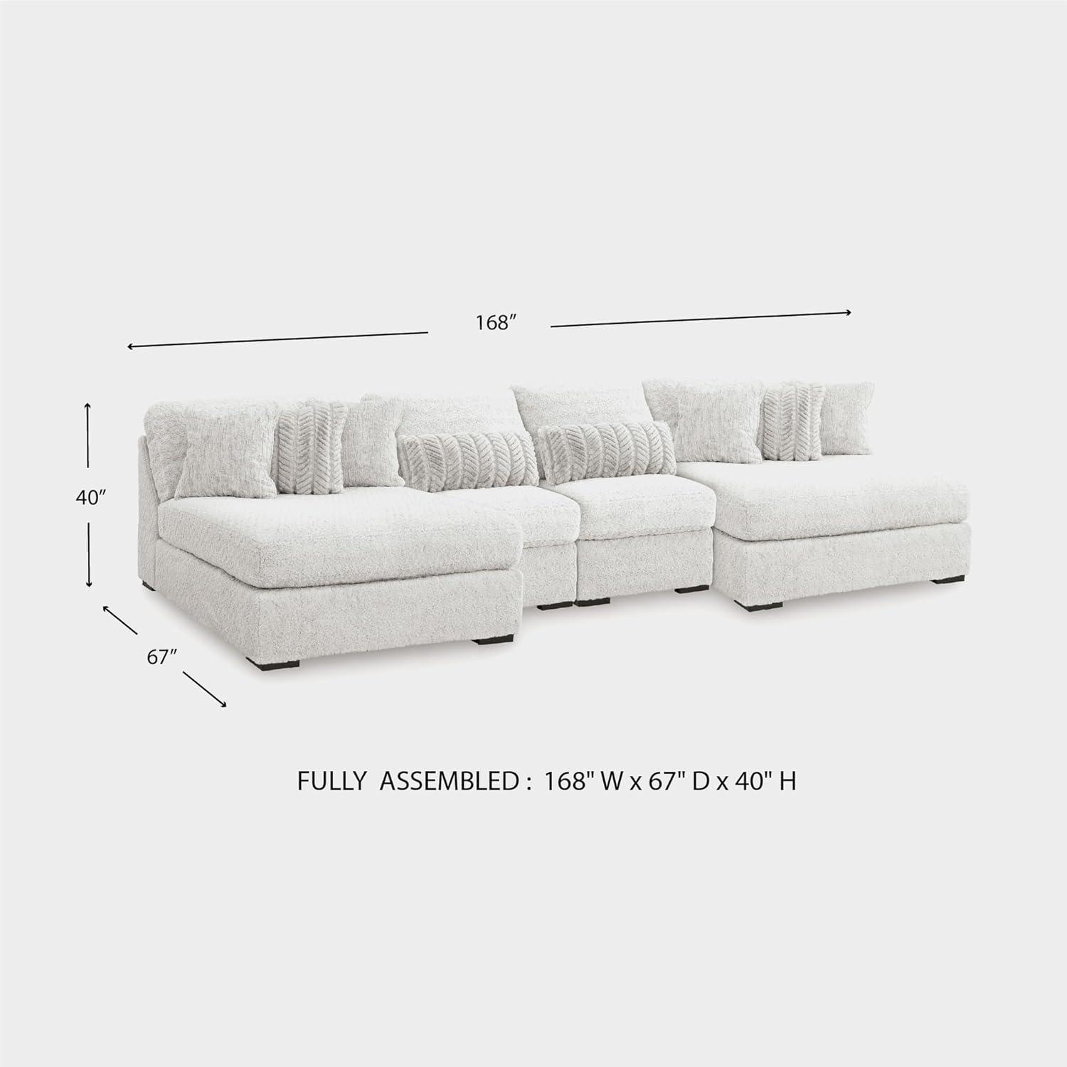 imageSignature Design by Ashley Snodoodle Straight Contemporary 3Piece Sectional with Removable Cushion and Reversible Cushion White4Piece Sectional with Chaise