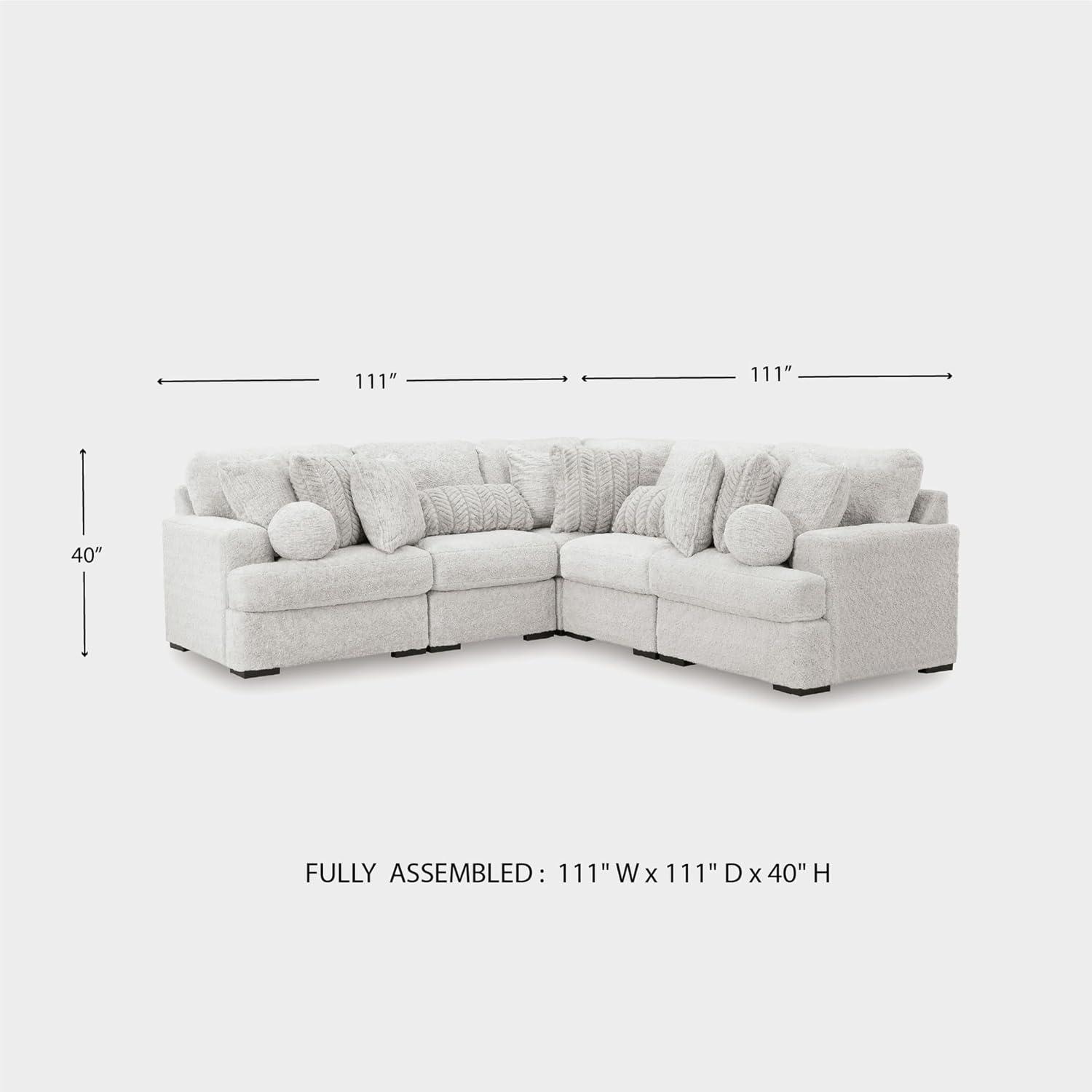 imageSignature Design by Ashley Snodoodle Straight Contemporary 3Piece Sectional with Removable Cushion and Reversible Cushion White5Piece Sectional