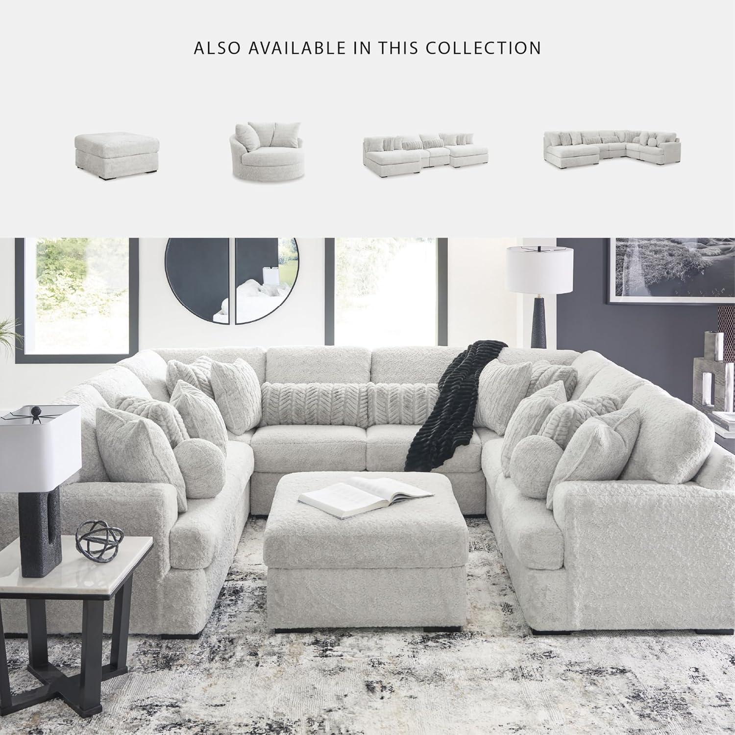 imageSignature Design by Ashley Snodoodle Straight Contemporary 3Piece Sectional with Removable Cushion and Reversible Cushion White8Piece Sectional