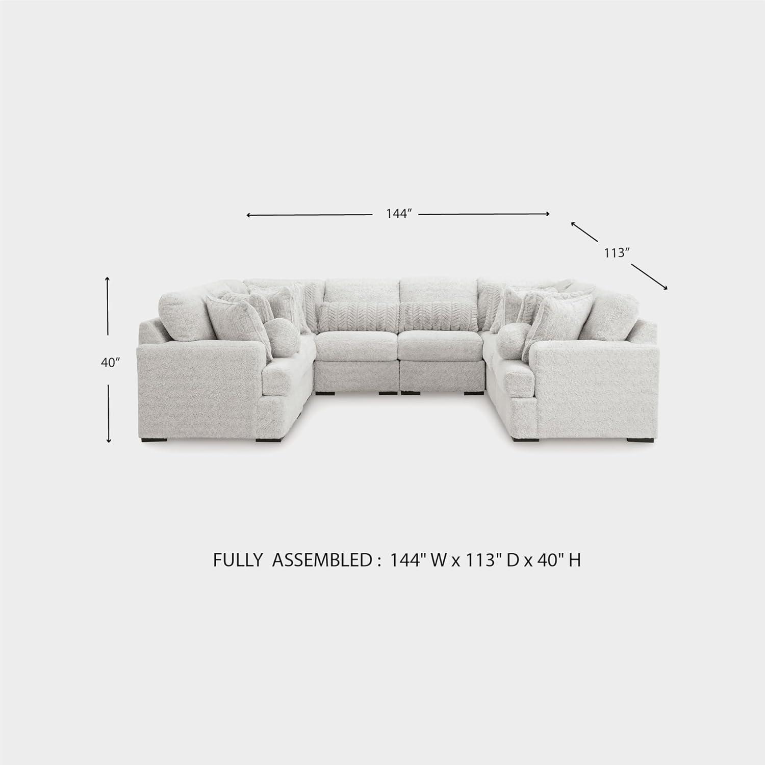 imageSignature Design by Ashley Snodoodle Straight Contemporary 3Piece Sectional with Removable Cushion and Reversible Cushion White8Piece Sectional