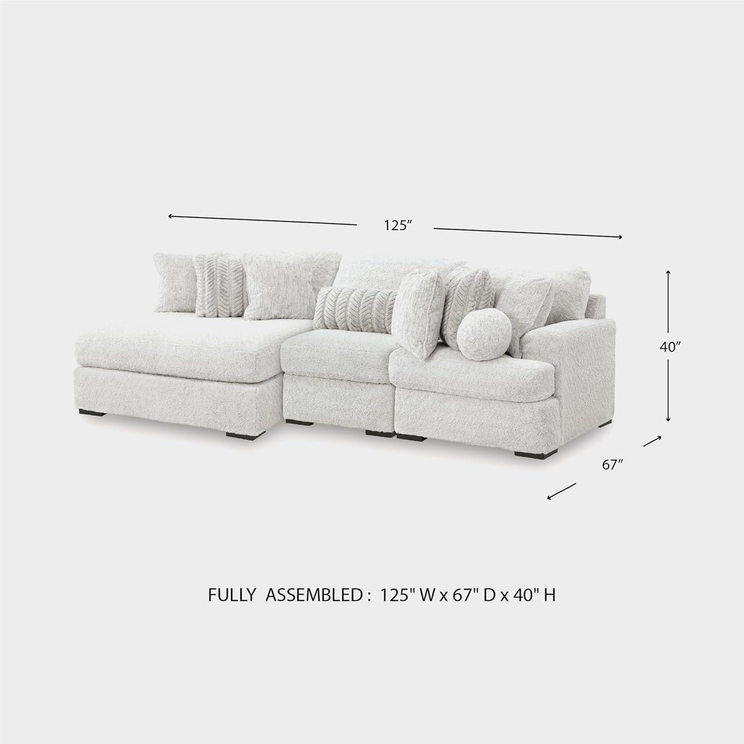 imageSignature Design by Ashley Snodoodle Straight Contemporary 3Piece Sectional with Removable Cushion and Reversible Cushion WhiteLeft Hand 3Piece Sectional with Chaise