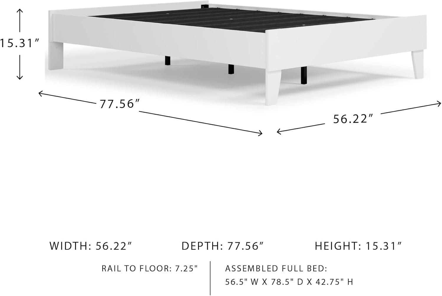 imageSignature Design by Ashley Socalle Contemporary Panel Platform Bed Foundation or Box Spring Not Needed Queen BeigeWhite