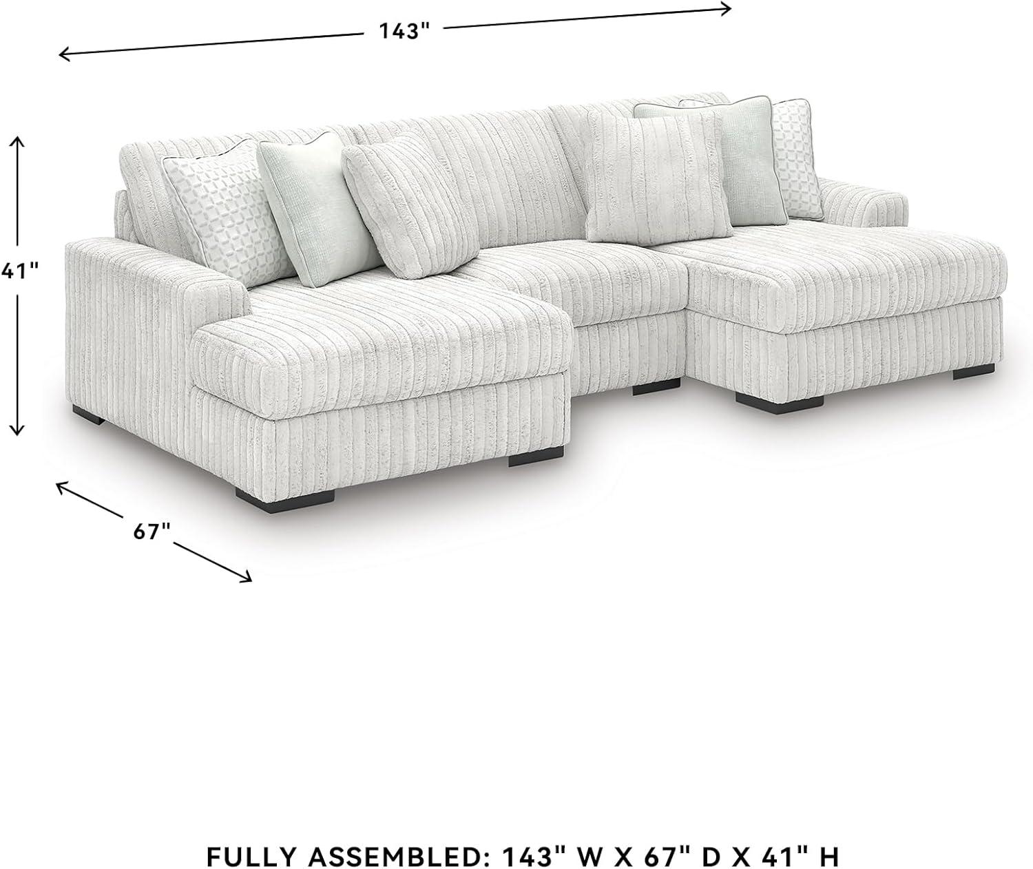 imageSignature Design by Ashley Stupendous Modern Anti Sag LeftArm Facing 2Piece Sectional with Chaise Reversible Cushions and 6 Accent Pillows Light GrayLight Gray