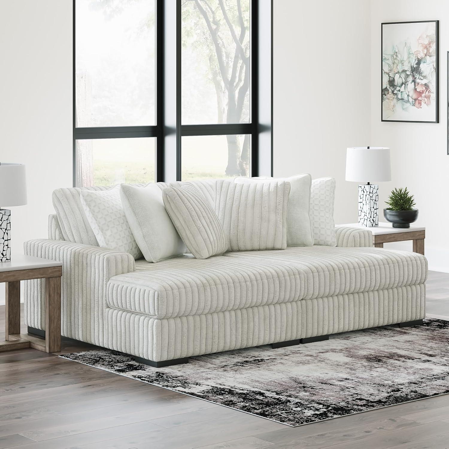 imageSignature Design by Ashley Stupendous Modern Anti Sag LeftArm Facing 2Piece Sectional with Chaise Reversible Cushions and 6 Accent Pillows Light GrayLight Gray