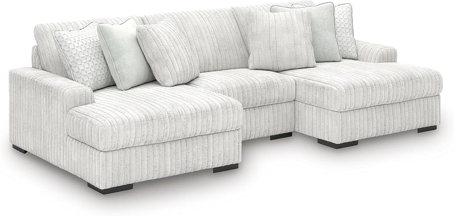 imageSignature Design by Ashley Stupendous Modern Anti Sag LeftArm Facing 2Piece Sectional with Chaise Reversible Cushions and 6 Accent Pillows Light GrayLight Gray