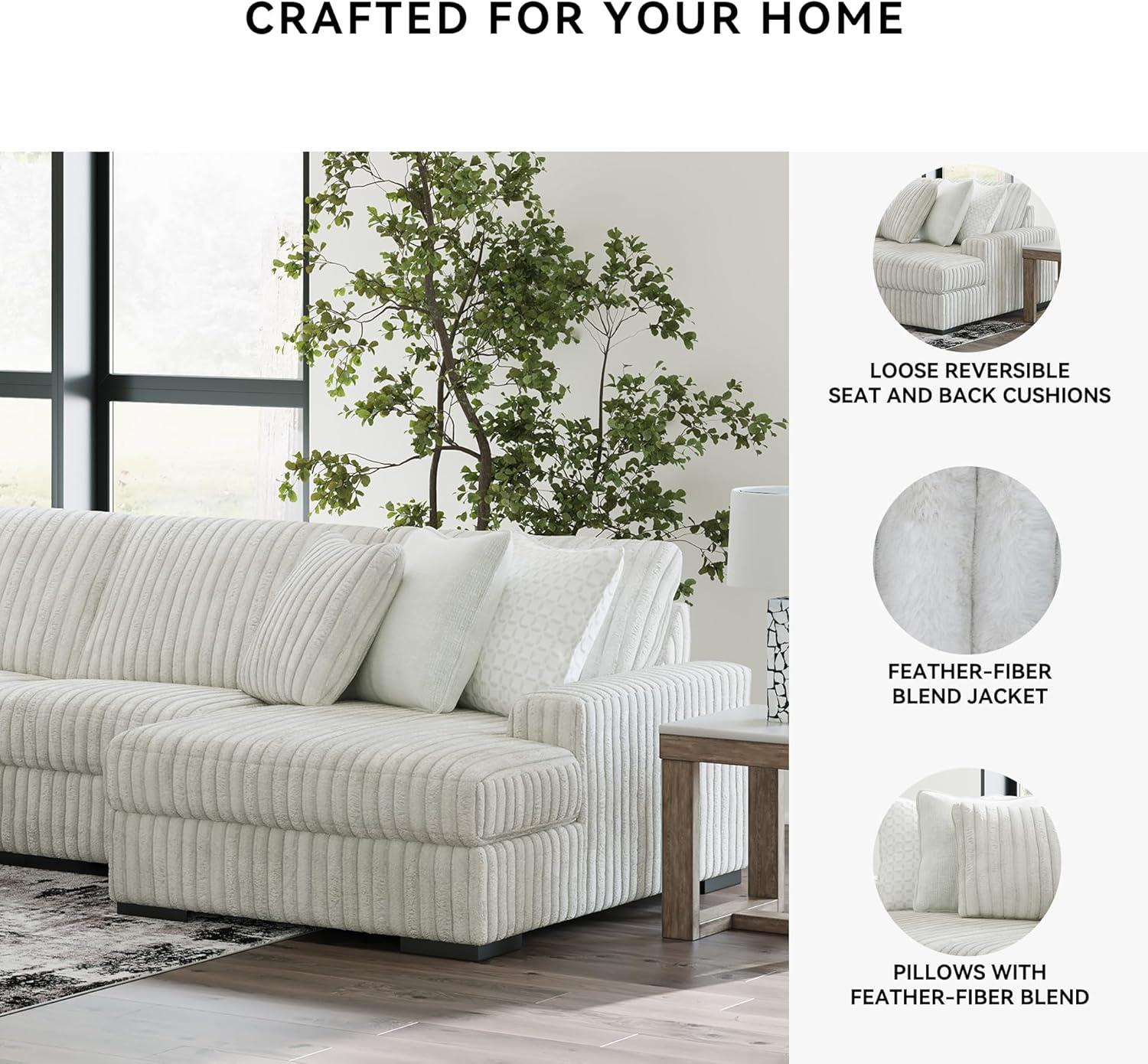 imageSignature Design by Ashley Stupendous Modern Anti Sag LeftArm Facing 2Piece Sectional with Chaise Reversible Cushions and 6 Accent Pillows Light GrayLight Gray