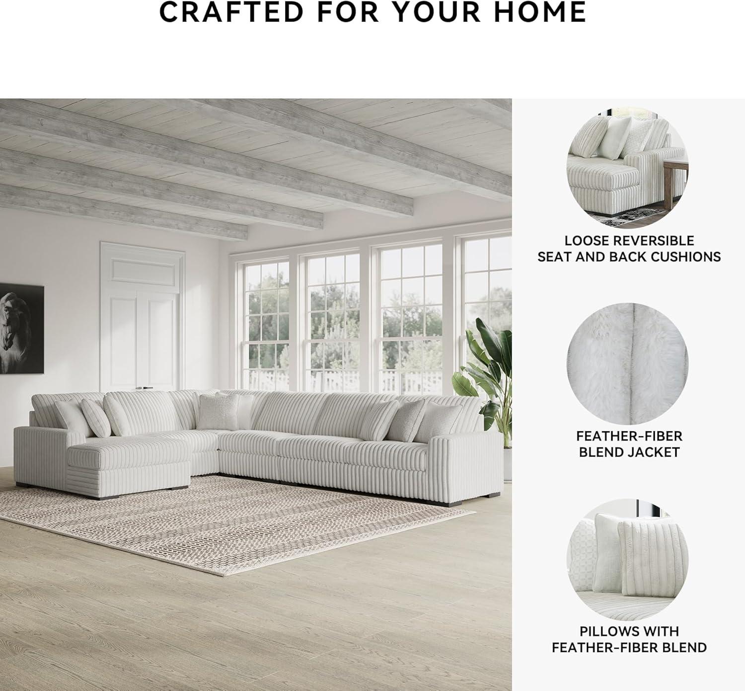 imageSignature Design by Ashley Stupendous Modern Anti Sag LeftArm Facing 2Piece Sectional with Chaise Reversible Cushions and 6 Accent Pillows Light GrayLight Gray
