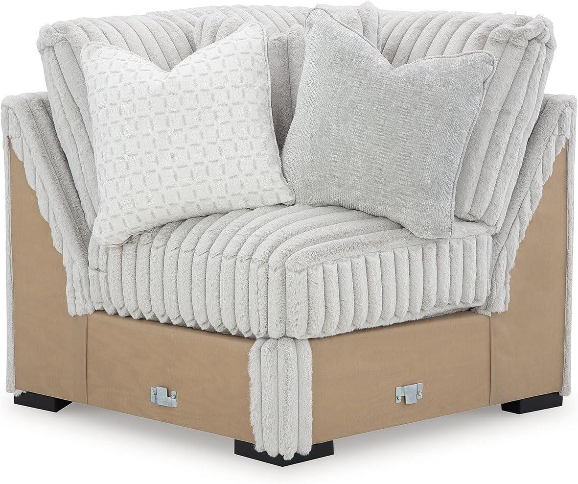 imageSignature Design by Ashley Stupendous Modern Anti Sag LeftArm Facing 2Piece Sectional with Chaise Reversible Cushions and 6 Accent Pillows Light GrayLight Gray