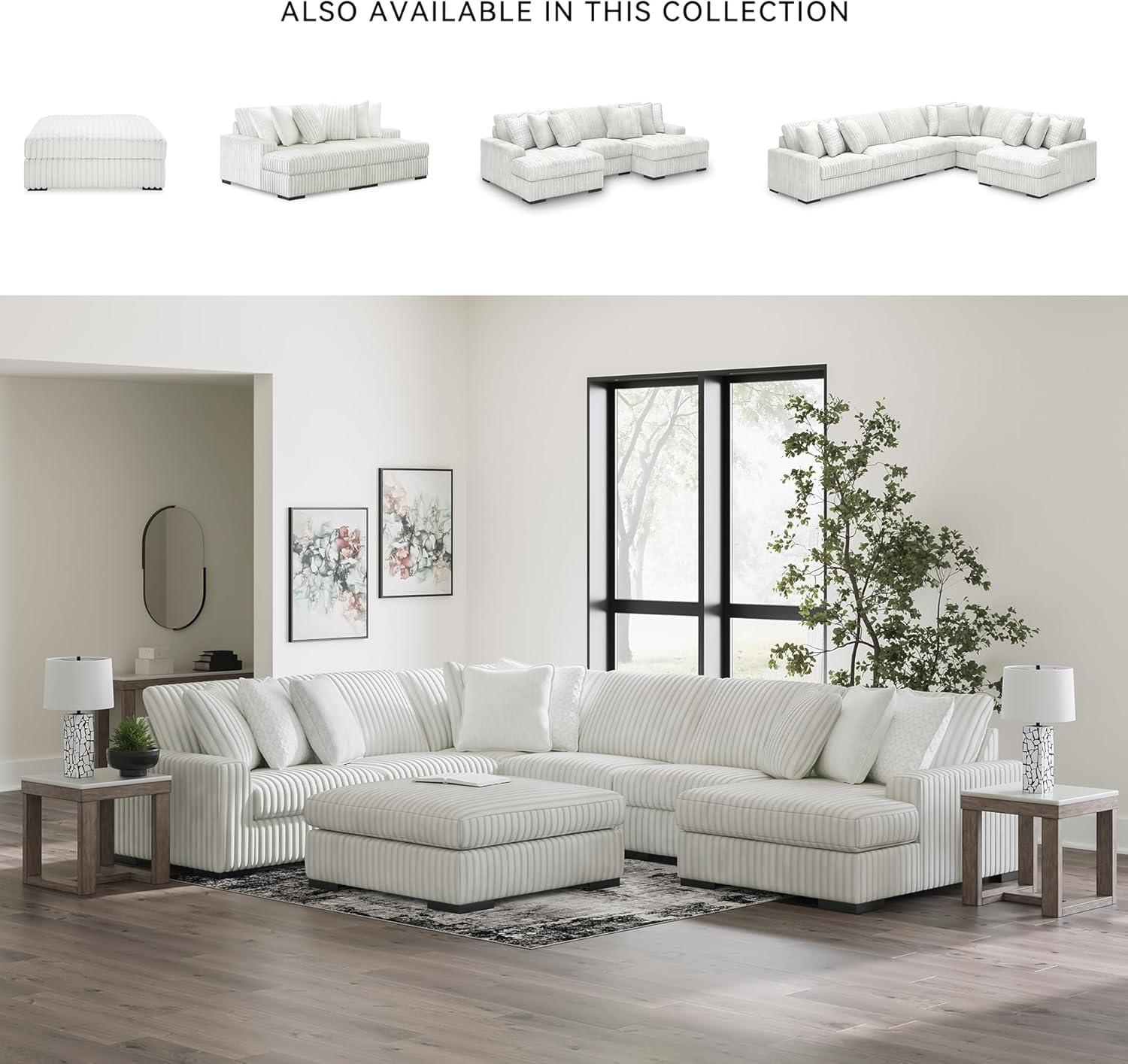 imageSignature Design by Ashley Stupendous Modern Anti Sag LeftArm Facing 2Piece Sectional with Chaise Reversible Cushions and 6 Accent Pillows Light GrayLight Gray