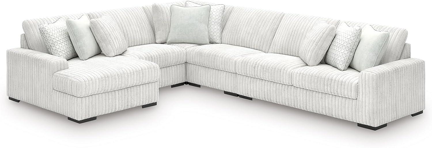 imageSignature Design by Ashley Stupendous Modern Anti Sag LeftArm Facing 2Piece Sectional with Chaise Reversible Cushions and 6 Accent Pillows Light GrayLight Gray