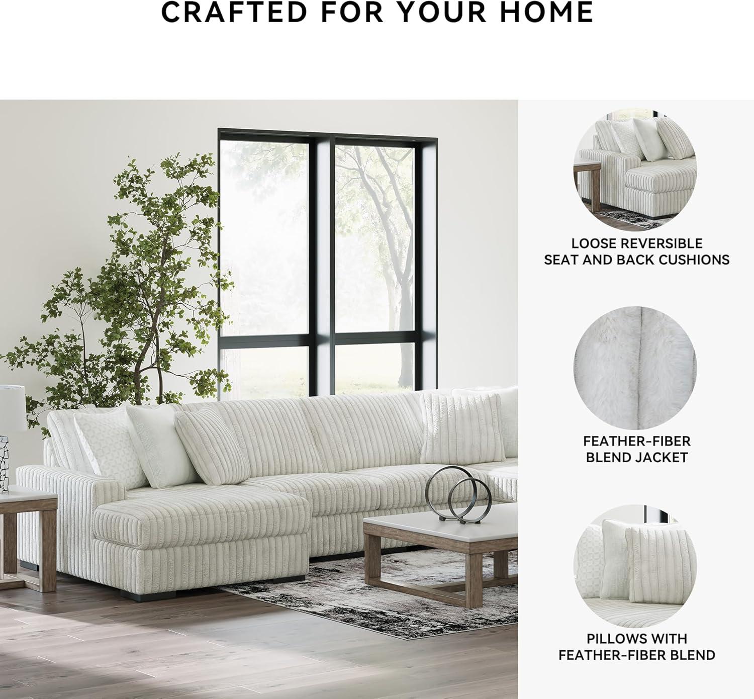imageSignature Design by Ashley Stupendous Modern Anti Sag LeftArm Facing 2Piece Sectional with Chaise Reversible Cushions and 6 Accent Pillows Light GrayLight Gray