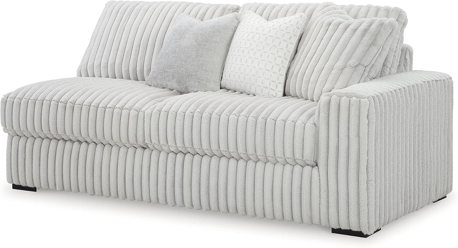 imageSignature Design by Ashley Stupendous Modern Anti Sag LeftArm Facing 2Piece Sectional with Chaise Reversible Cushions and 6 Accent Pillows Light GrayLight Gray