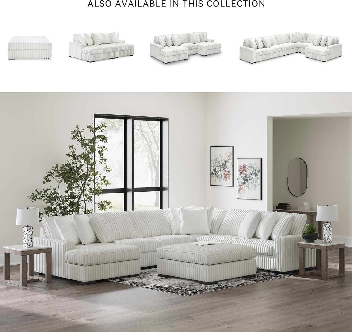 imageSignature Design by Ashley Stupendous Modern Anti Sag LeftArm Facing 2Piece Sectional with Chaise Reversible Cushions and 6 Accent Pillows Light GrayLight Gray