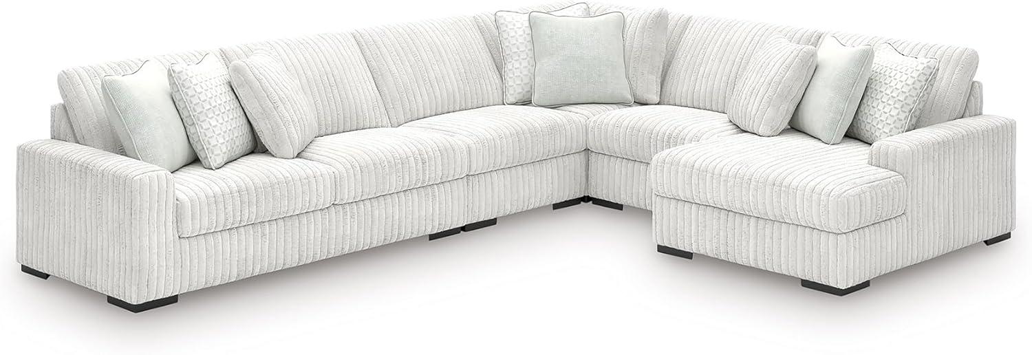 imageSignature Design by Ashley Stupendous Modern Anti Sag LeftArm Facing 2Piece Sectional with Chaise Reversible Cushions and 6 Accent Pillows Light GrayLight Gray