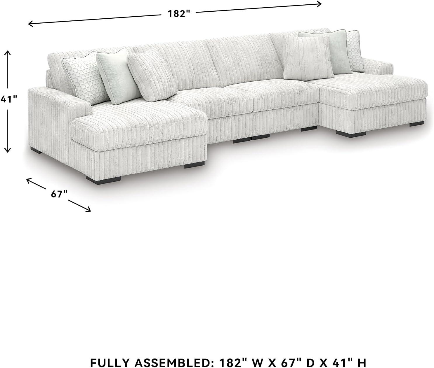 imageSignature Design by Ashley Stupendous Modern Anti Sag LeftArm Facing 2Piece Sectional with Chaise Reversible Cushions and 6 Accent Pillows Light GrayLight Gray