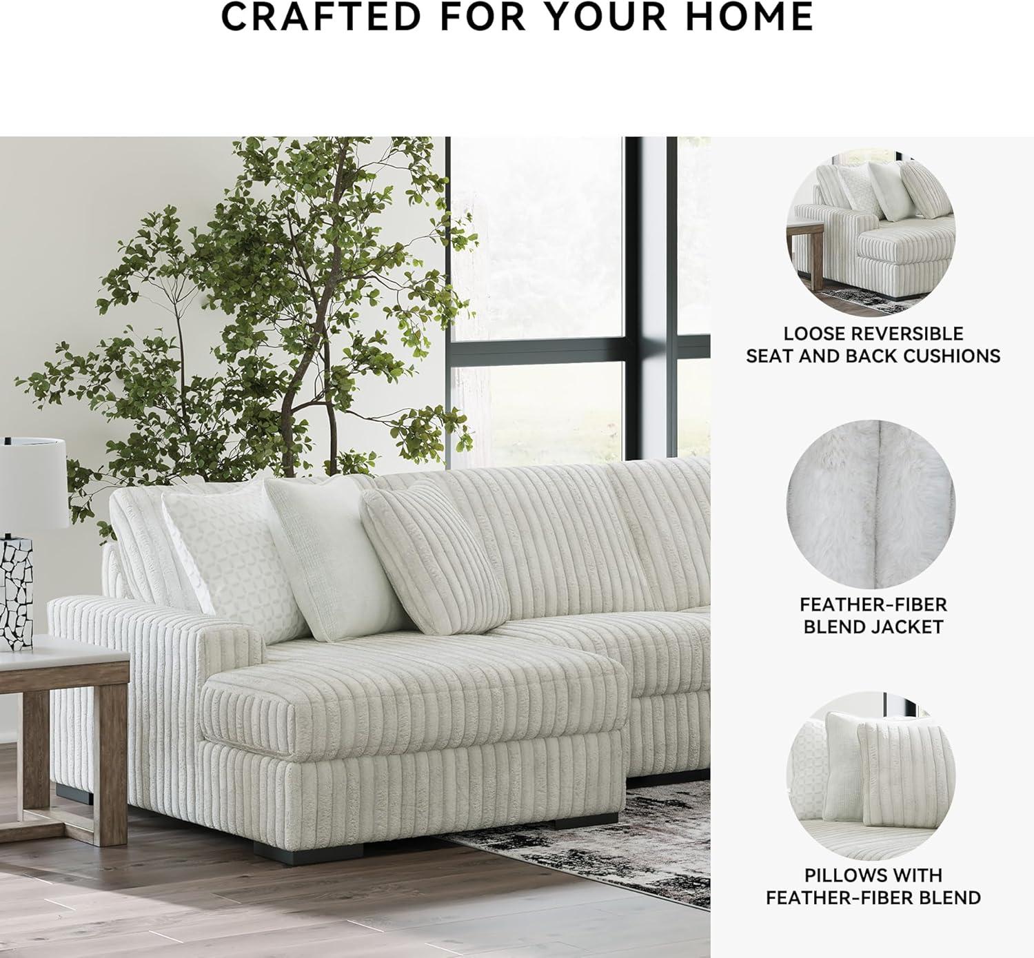 imageSignature Design by Ashley Stupendous Modern Anti Sag LeftArm Facing 2Piece Sectional with Chaise Reversible Cushions and 6 Accent Pillows Light GrayLight Gray