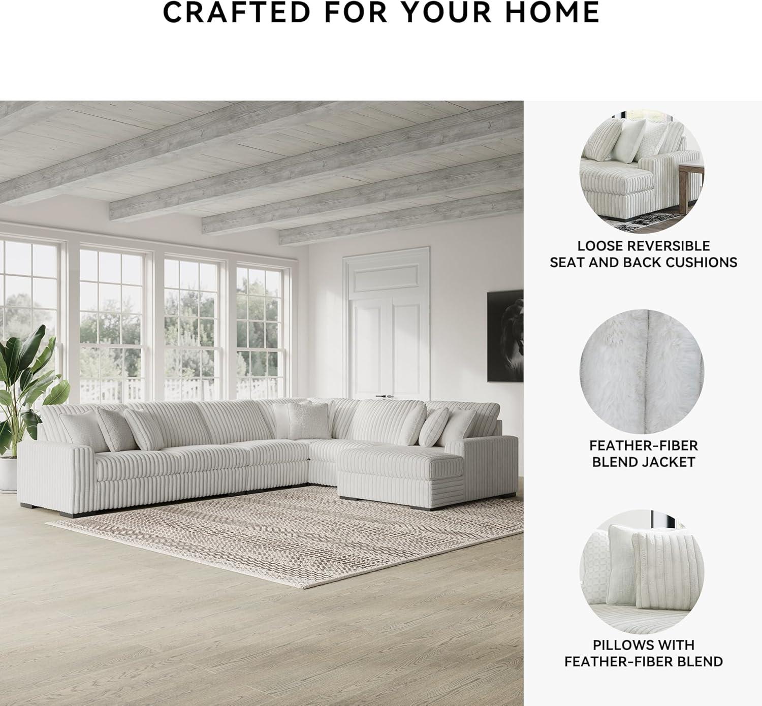 imageSignature Design by Ashley Stupendous Modern Anti Sag LeftArm Facing 2Piece Sectional with Chaise Reversible Cushions and 6 Accent Pillows Light GrayLight Gray