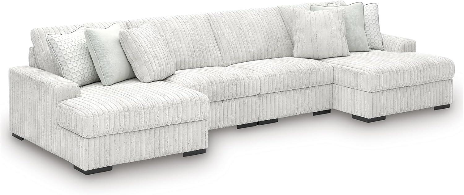 imageSignature Design by Ashley Stupendous Modern Anti Sag LeftArm Facing 2Piece Sectional with Chaise Reversible Cushions and 6 Accent Pillows Light GrayLight Gray