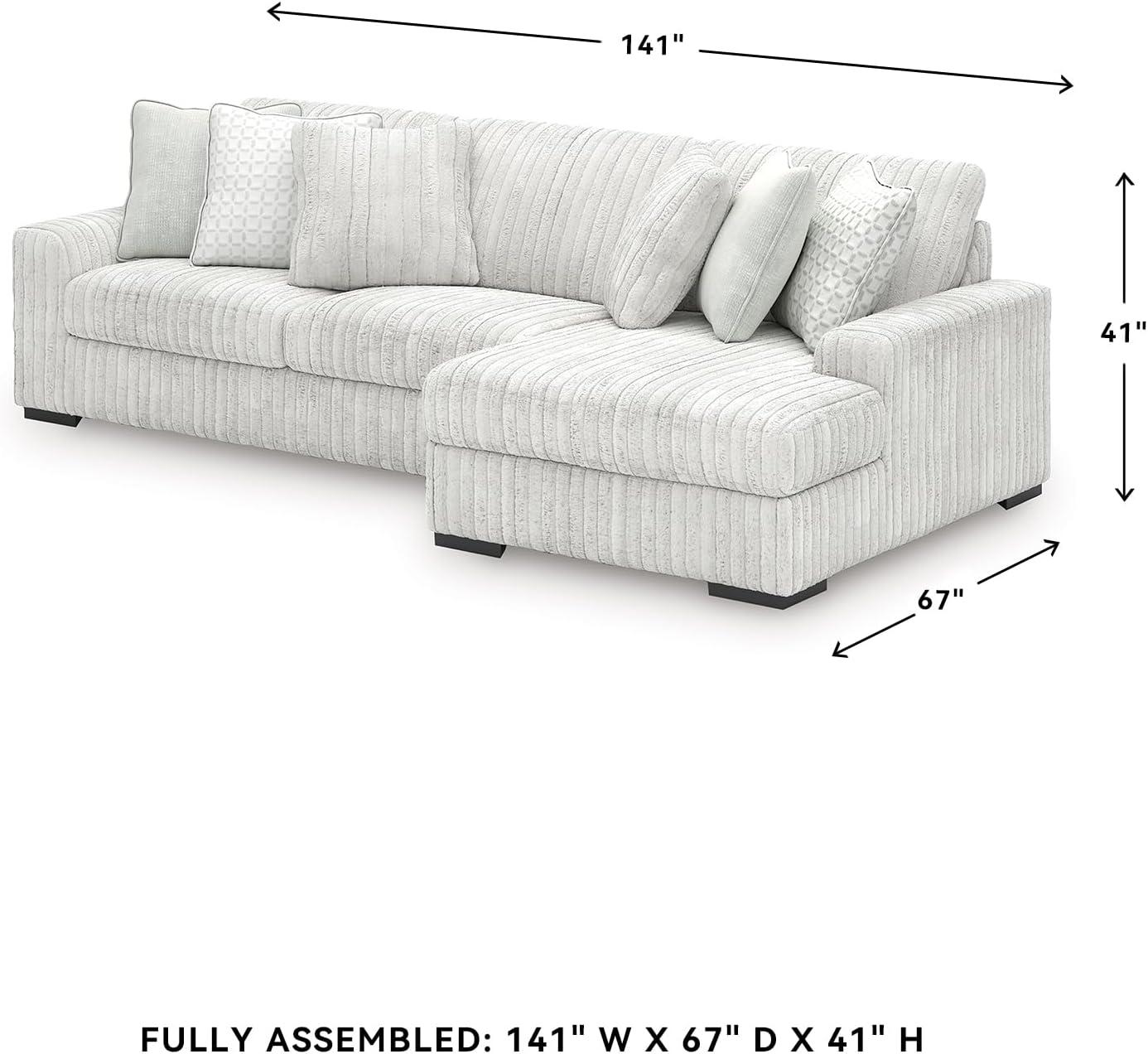 imageSignature Design by Ashley Stupendous Modern Anti Sag LeftArm Facing 2Piece Sectional with Chaise Reversible Cushions and 6 Accent Pillows Light GrayLight Gray
