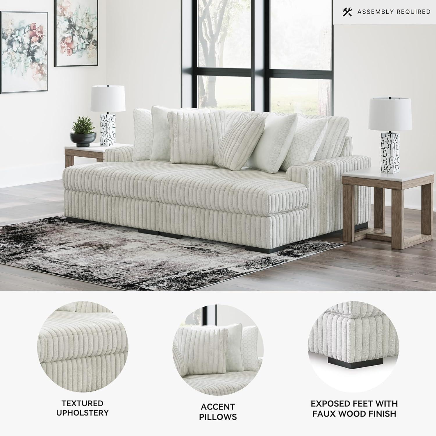 imageSignature Design by Ashley Stupendous Modern Anti Sag LeftArm Facing 2Piece Sectional with Chaise Reversible Cushions and 6 Accent Pillows Light GrayLight Gray