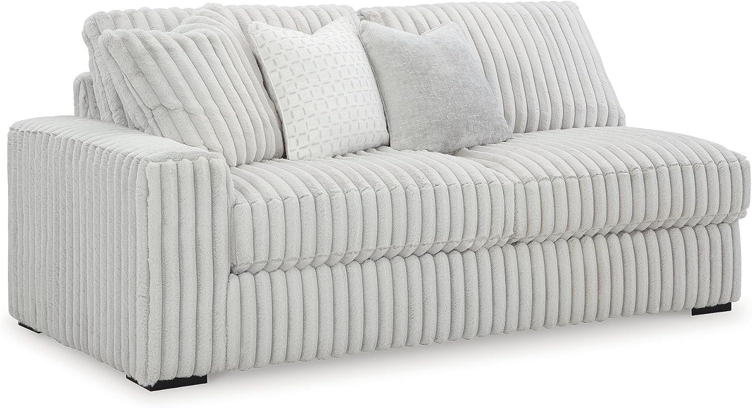 imageSignature Design by Ashley Stupendous Modern Anti Sag LeftArm Facing 2Piece Sectional with Chaise Reversible Cushions and 6 Accent Pillows Light GrayLight Gray
