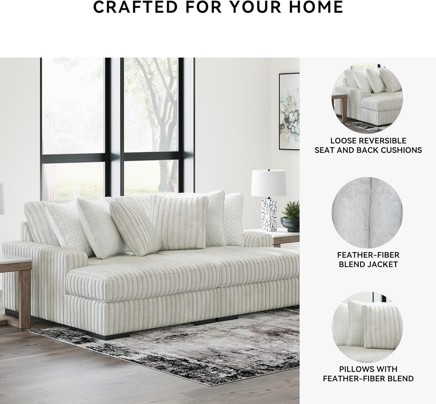 imageSignature Design by Ashley Stupendous Modern Anti Sag LeftArm Facing 2Piece Sectional with Chaise Reversible Cushions and 6 Accent Pillows Light GrayLight Gray
