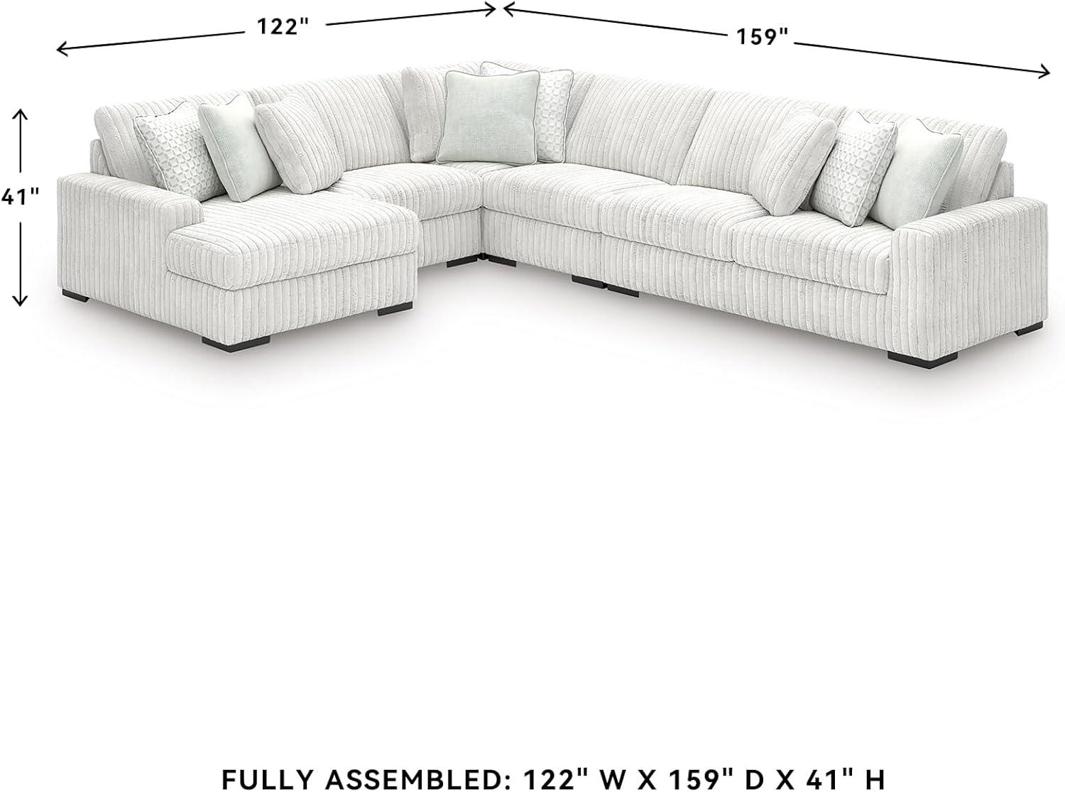 imageSignature Design by Ashley Stupendous Modern Anti Sag LeftArm Facing 2Piece Sectional with Chaise Reversible Cushions and 6 Accent Pillows Light GrayLight Gray