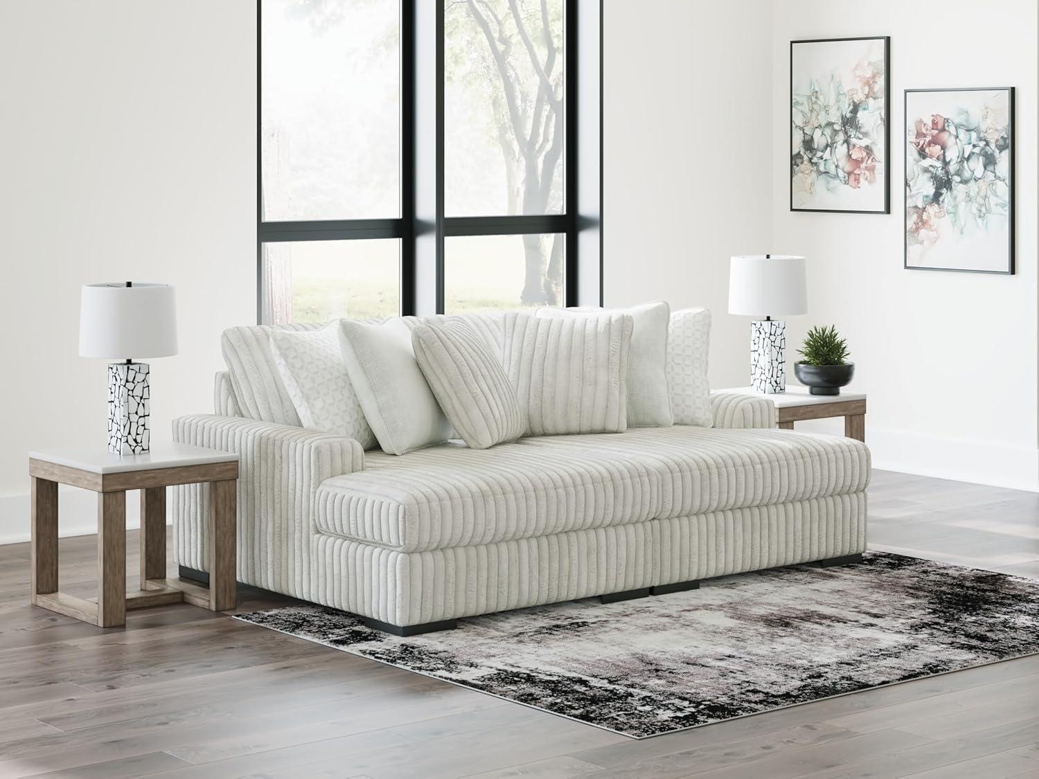 imageSignature Design by Ashley Stupendous Modern Anti Sag LeftArm Facing 2Piece Sectional with Chaise Reversible Cushions and 6 Accent Pillows Light GrayLight Gray