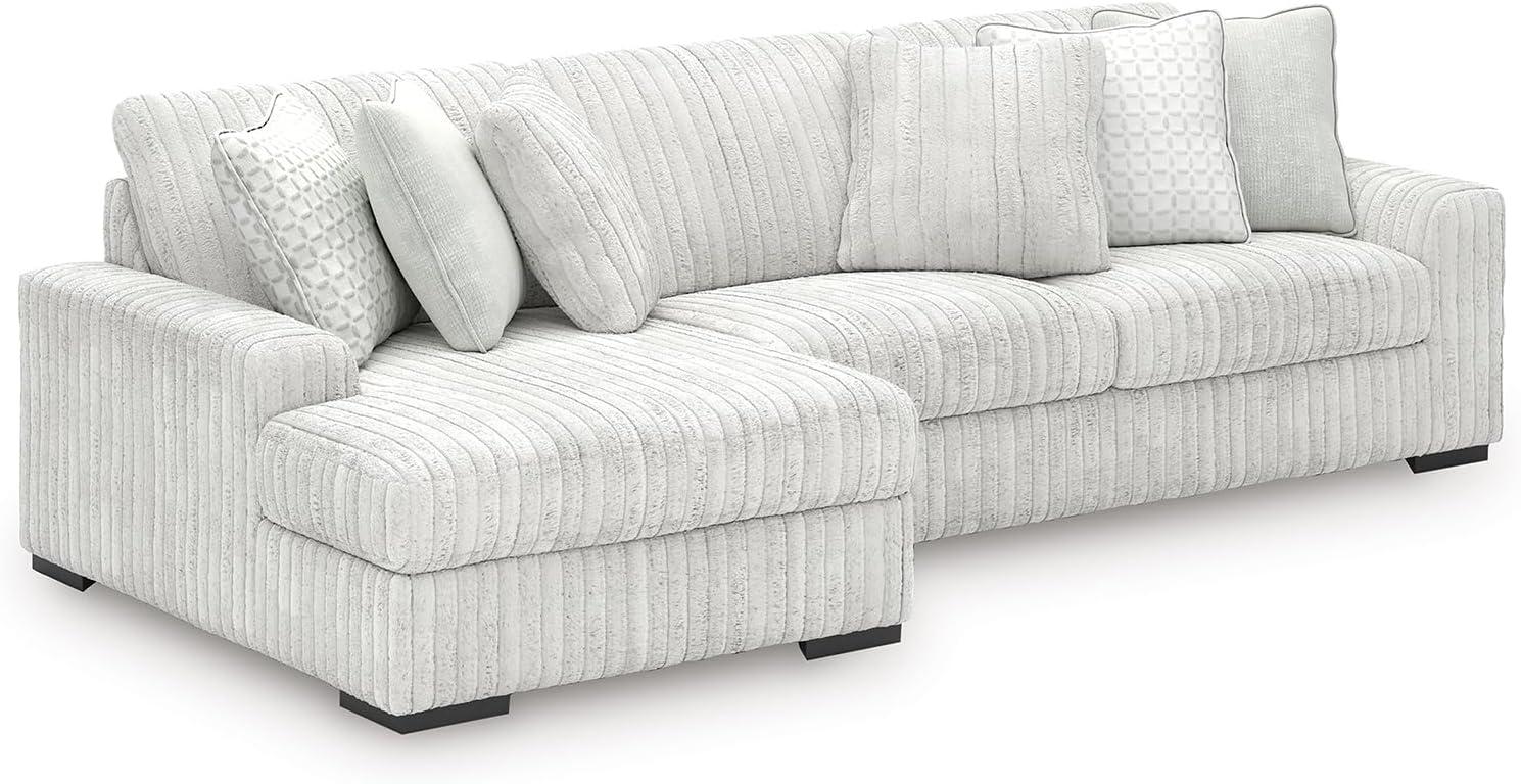imageSignature Design by Ashley Stupendous Modern Anti Sag LeftArm Facing 2Piece Sectional with Chaise Reversible Cushions and 6 Accent Pillows Light GrayLight Gray