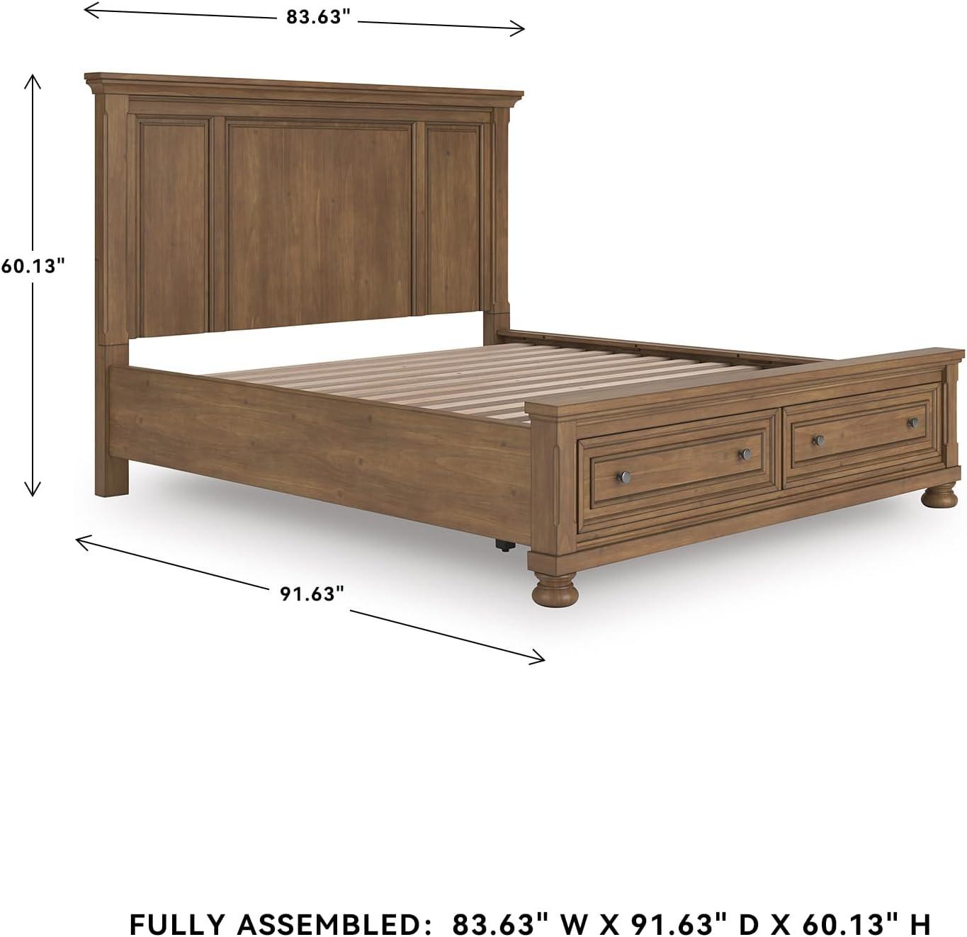 imageSignature Design by Ashley Vandenmore Traditional Panel Storage Bed Foundation or Box Spring Not Needed Queen Dark BrownCalifornia King Panel Storage Bed