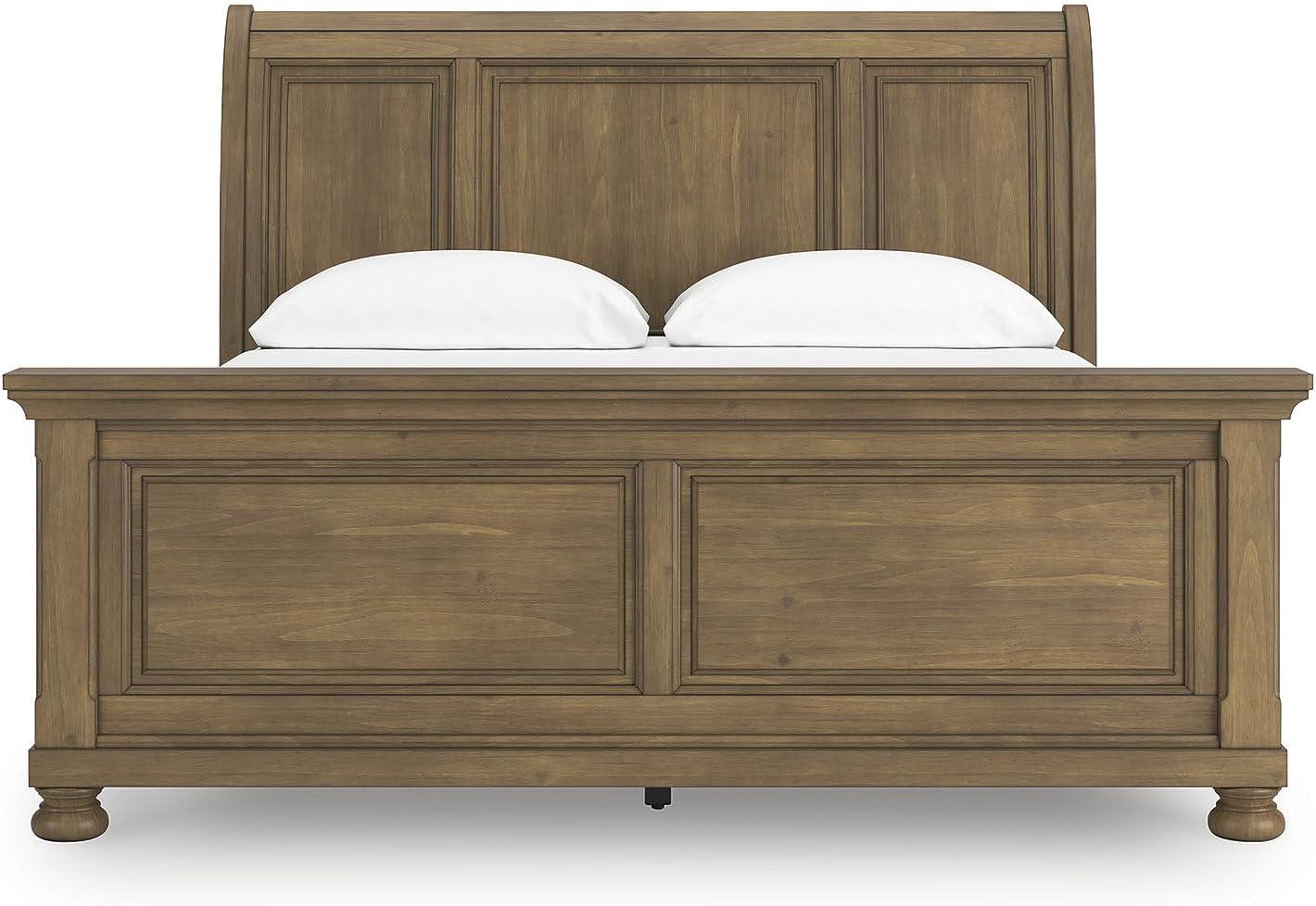 imageSignature Design by Ashley Vandenmore Traditional Panel Storage Bed Foundation or Box Spring Not Needed Queen Dark BrownCalifornia King Sleigh Bed