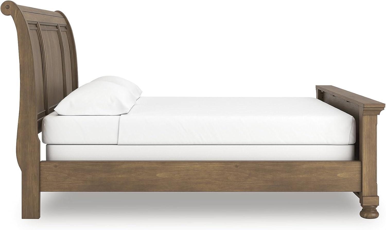 imageSignature Design by Ashley Vandenmore Traditional Panel Storage Bed Foundation or Box Spring Not Needed Queen Dark BrownCalifornia King Sleigh Bed
