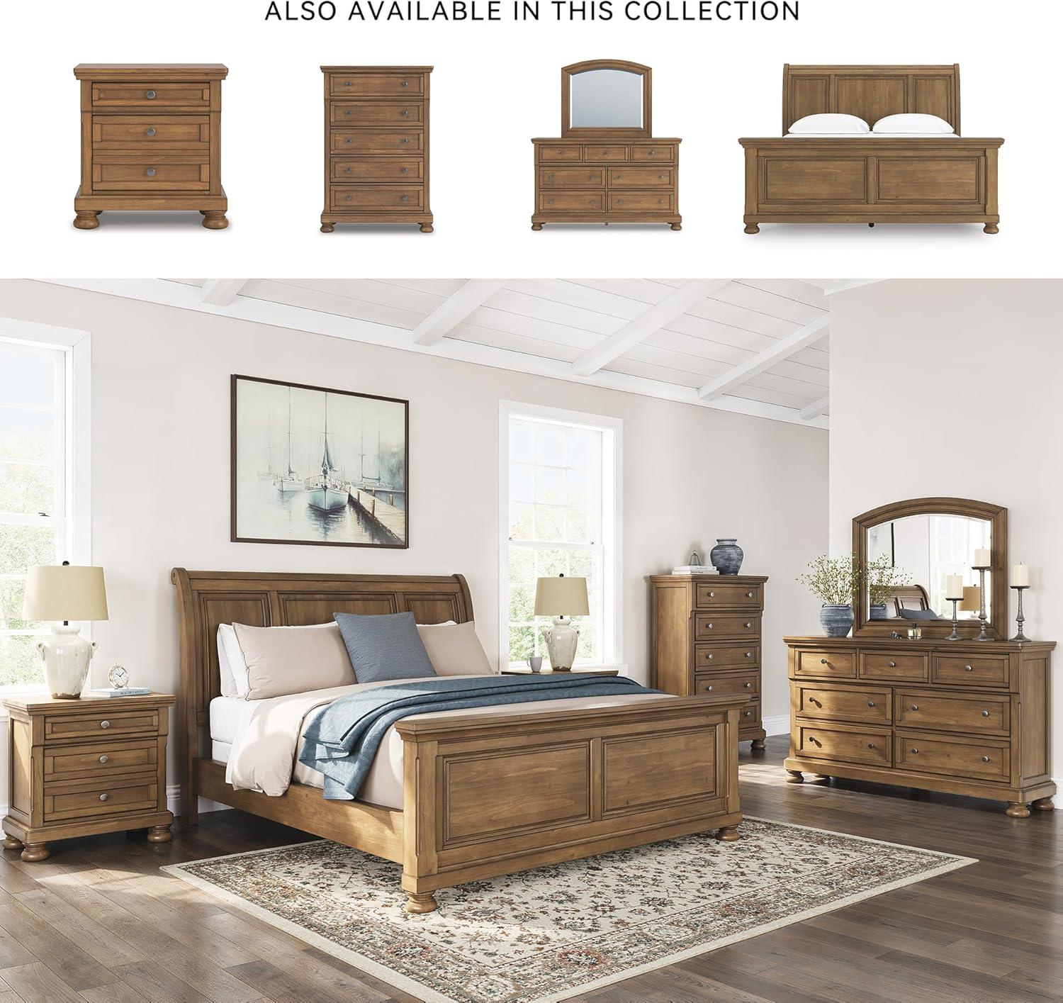 imageSignature Design by Ashley Vandenmore Traditional Panel Storage Bed Foundation or Box Spring Not Needed Queen Dark BrownCalifornia King Sleigh Bed