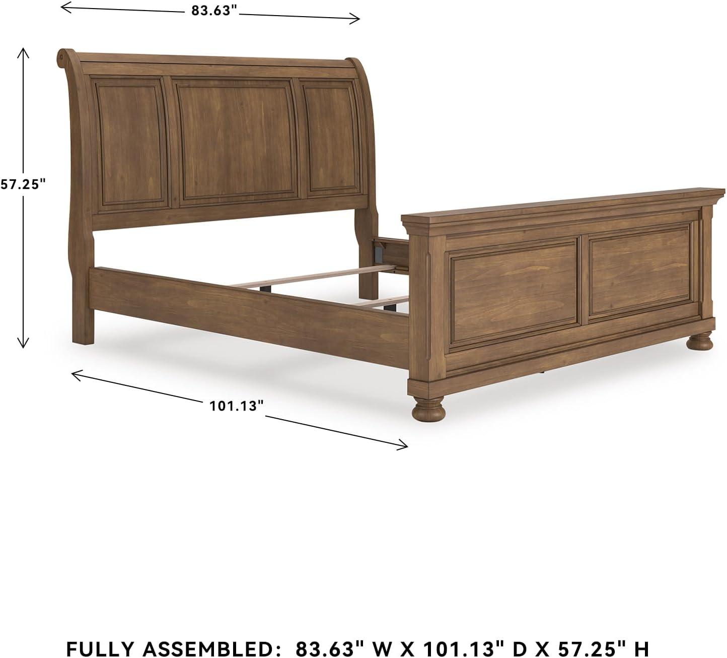 imageSignature Design by Ashley Vandenmore Traditional Panel Storage Bed Foundation or Box Spring Not Needed Queen Dark BrownCalifornia King Sleigh Bed