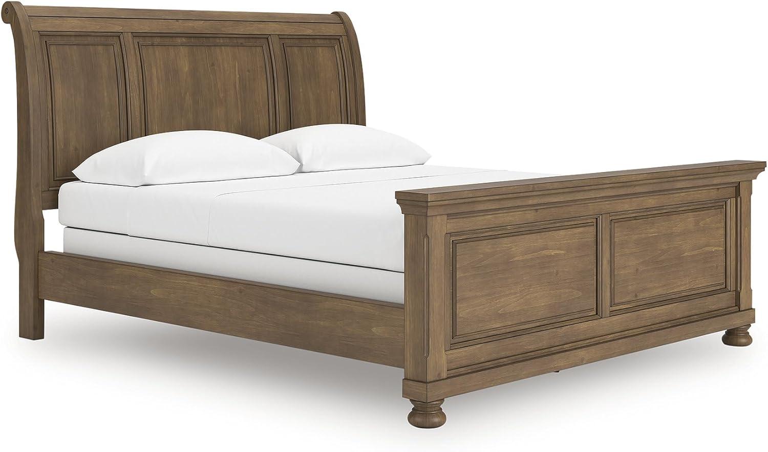 imageSignature Design by Ashley Vandenmore Traditional Panel Storage Bed Foundation or Box Spring Not Needed Queen Dark BrownCalifornia King Sleigh Bed