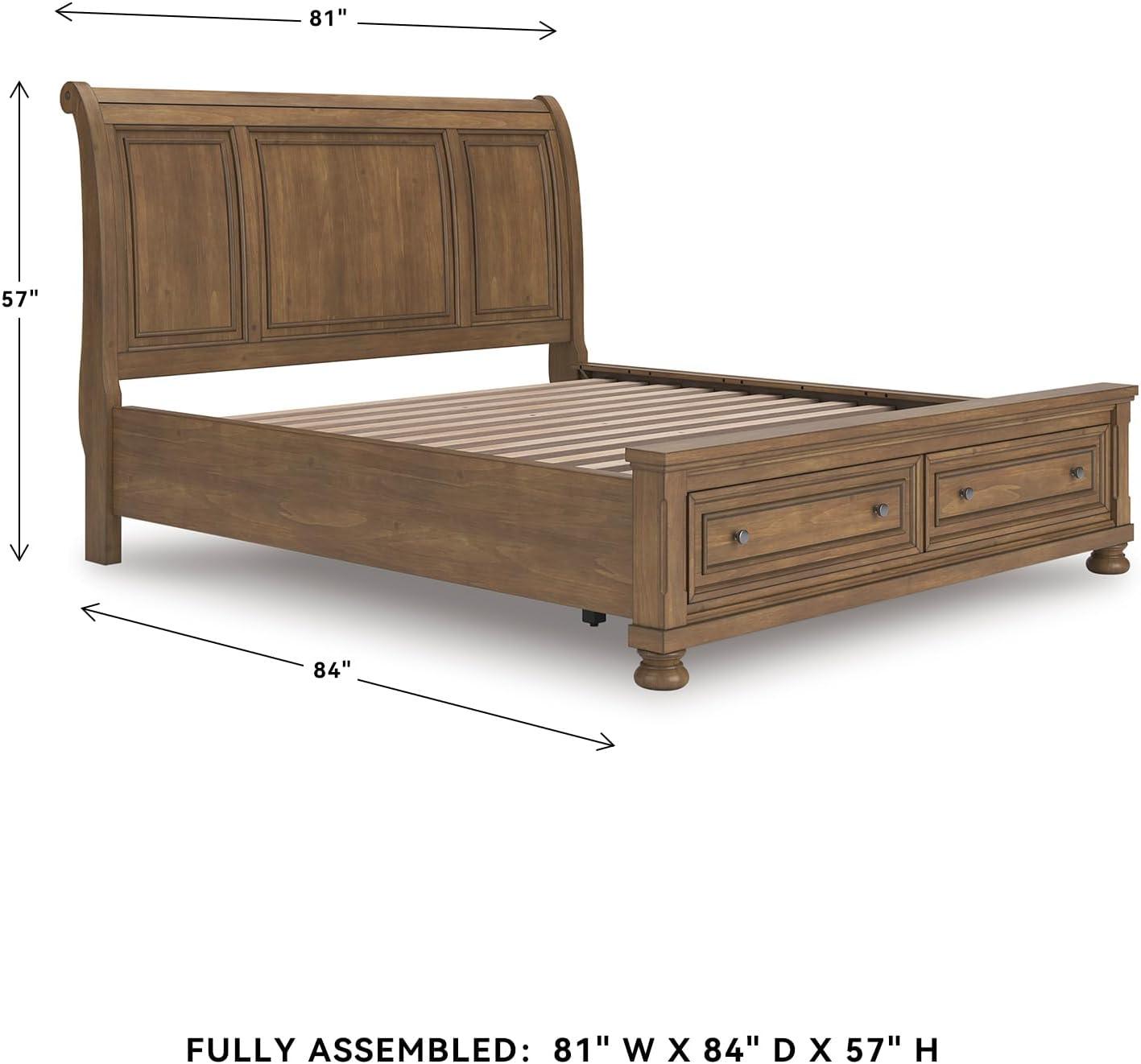 imageSignature Design by Ashley Vandenmore Traditional Panel Storage Bed Foundation or Box Spring Not Needed Queen Dark BrownCalifornia King Storage Sleigh Bed