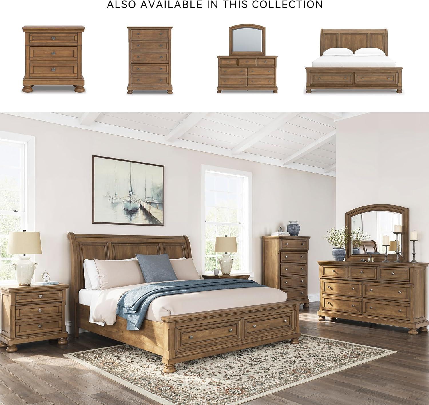 imageSignature Design by Ashley Vandenmore Traditional Panel Storage Bed Foundation or Box Spring Not Needed Queen Dark BrownCalifornia King Storage Sleigh Bed