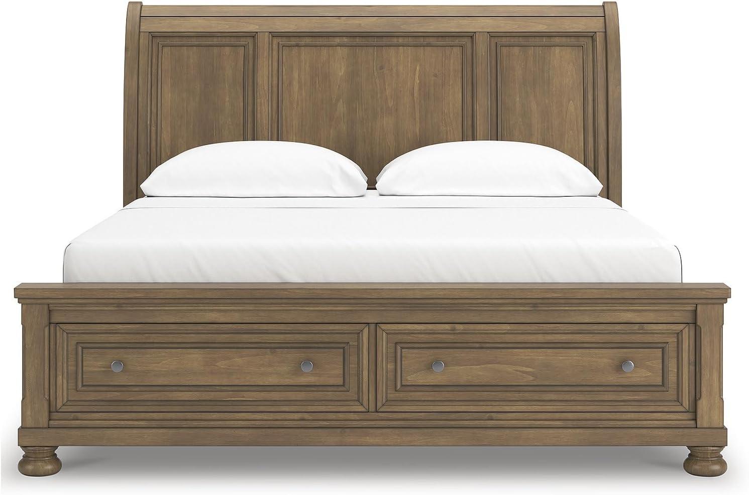 imageSignature Design by Ashley Vandenmore Traditional Panel Storage Bed Foundation or Box Spring Not Needed Queen Dark BrownCalifornia King Storage Sleigh Bed