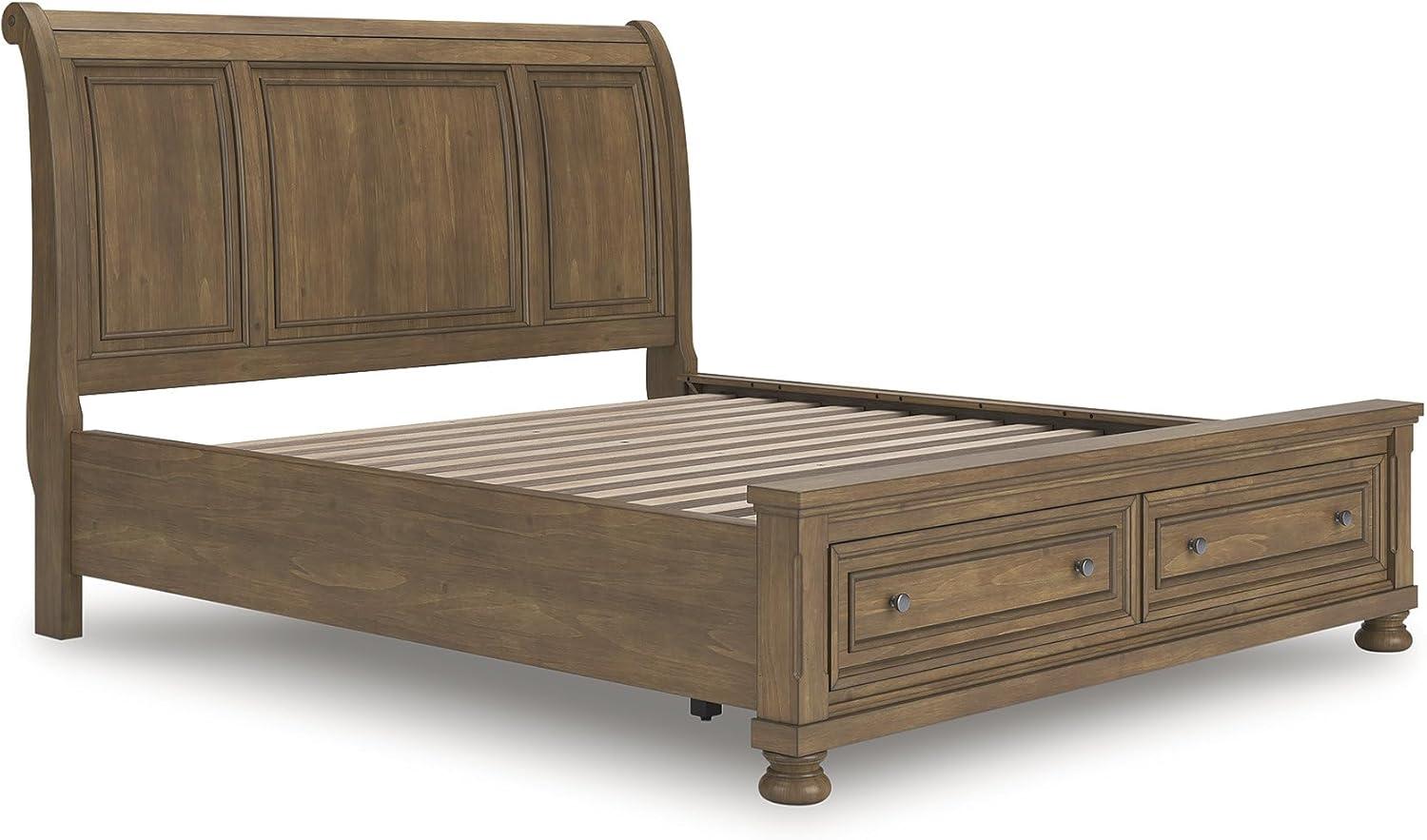 imageSignature Design by Ashley Vandenmore Traditional Panel Storage Bed Foundation or Box Spring Not Needed Queen Dark BrownCalifornia King Storage Sleigh Bed