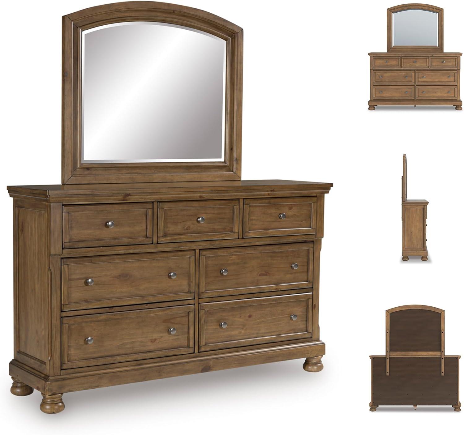 imageSignature Design by Ashley Vandenmore Traditional Panel Storage Bed Foundation or Box Spring Not Needed Queen Dark BrownDresser and Mirror