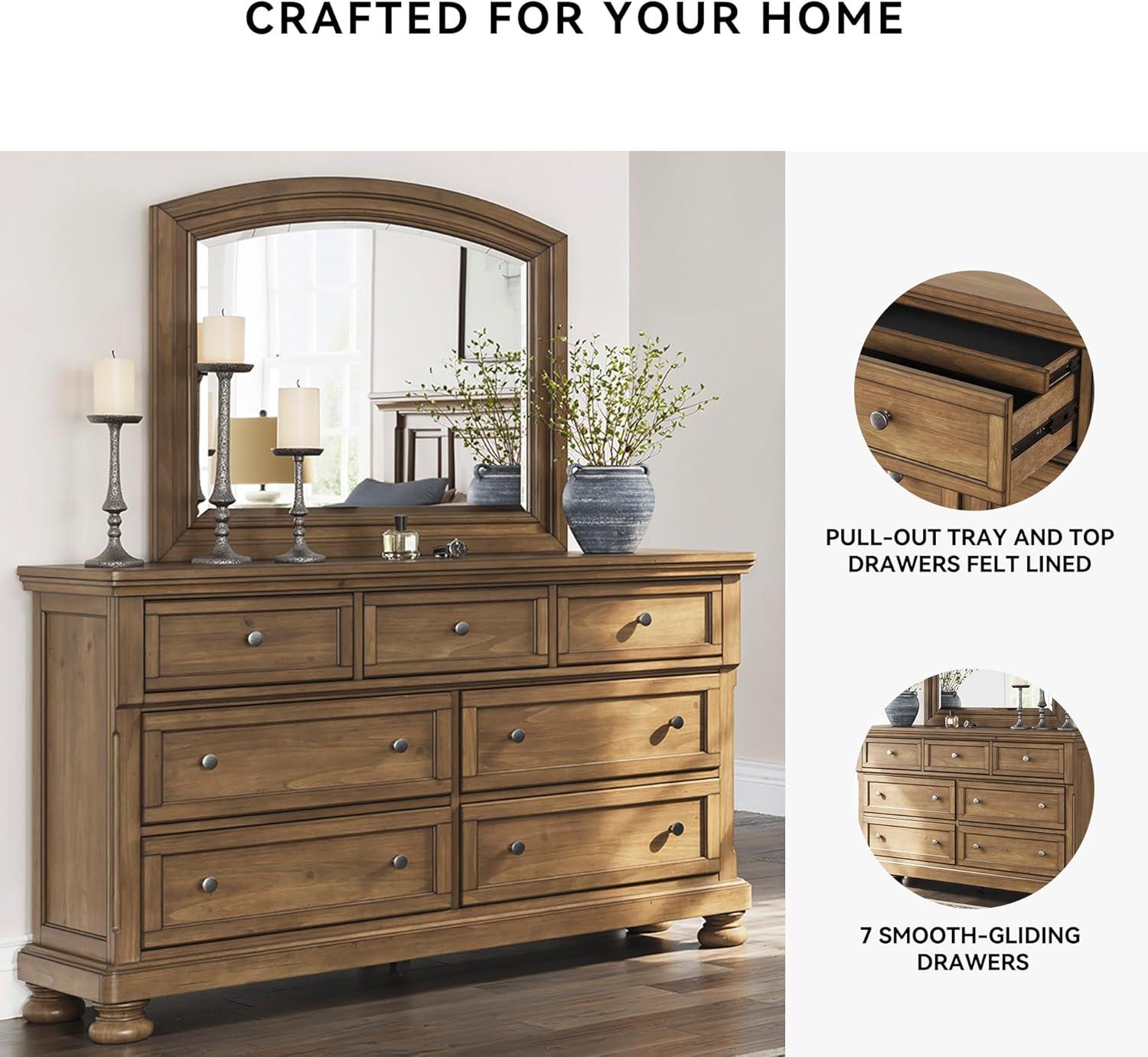 imageSignature Design by Ashley Vandenmore Traditional Panel Storage Bed Foundation or Box Spring Not Needed Queen Dark BrownDresser and Mirror