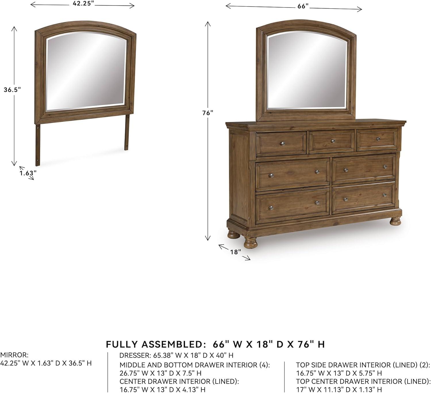imageSignature Design by Ashley Vandenmore Traditional Panel Storage Bed Foundation or Box Spring Not Needed Queen Dark BrownDresser and Mirror