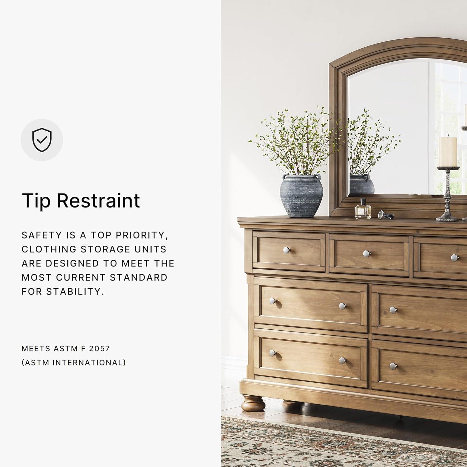 imageSignature Design by Ashley Vandenmore Traditional Panel Storage Bed Foundation or Box Spring Not Needed Queen Dark BrownDresser and Mirror