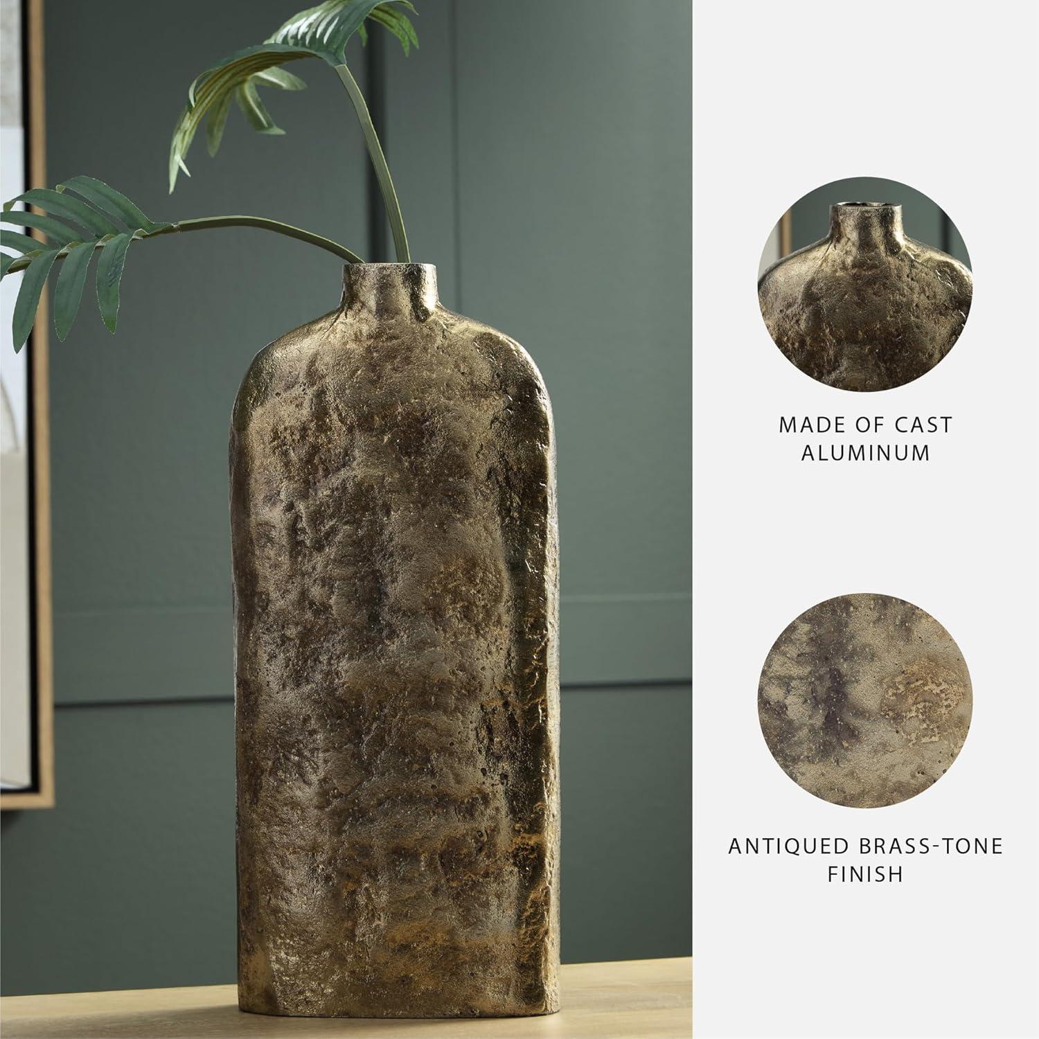 imageSignature Design by Ashley Wallmond Casual Vase with Antiqued Finish Dark Brown