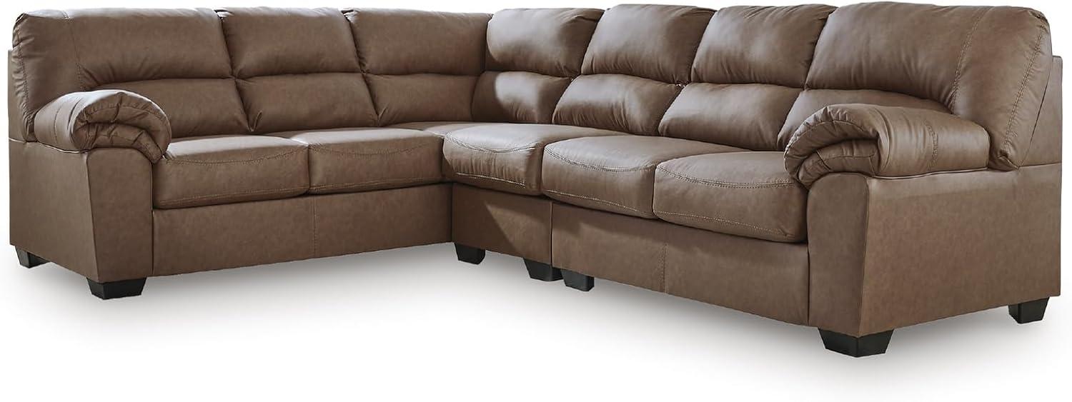 imageSignature Design by Ashley Whitlock LShape RightArm Facing Casual Faux Leather 2Piece Sectional with Removable Cushion Dark BrownCaramel