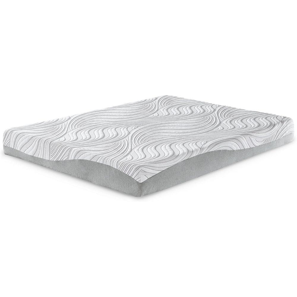 imageSignature Design by Ashley 8 Firm Full Mattress with Memory Foam Support Foam Knit Cover Adjustable Base Compatible 53 W x 745 D x 8 H WhiteTwin Mattress